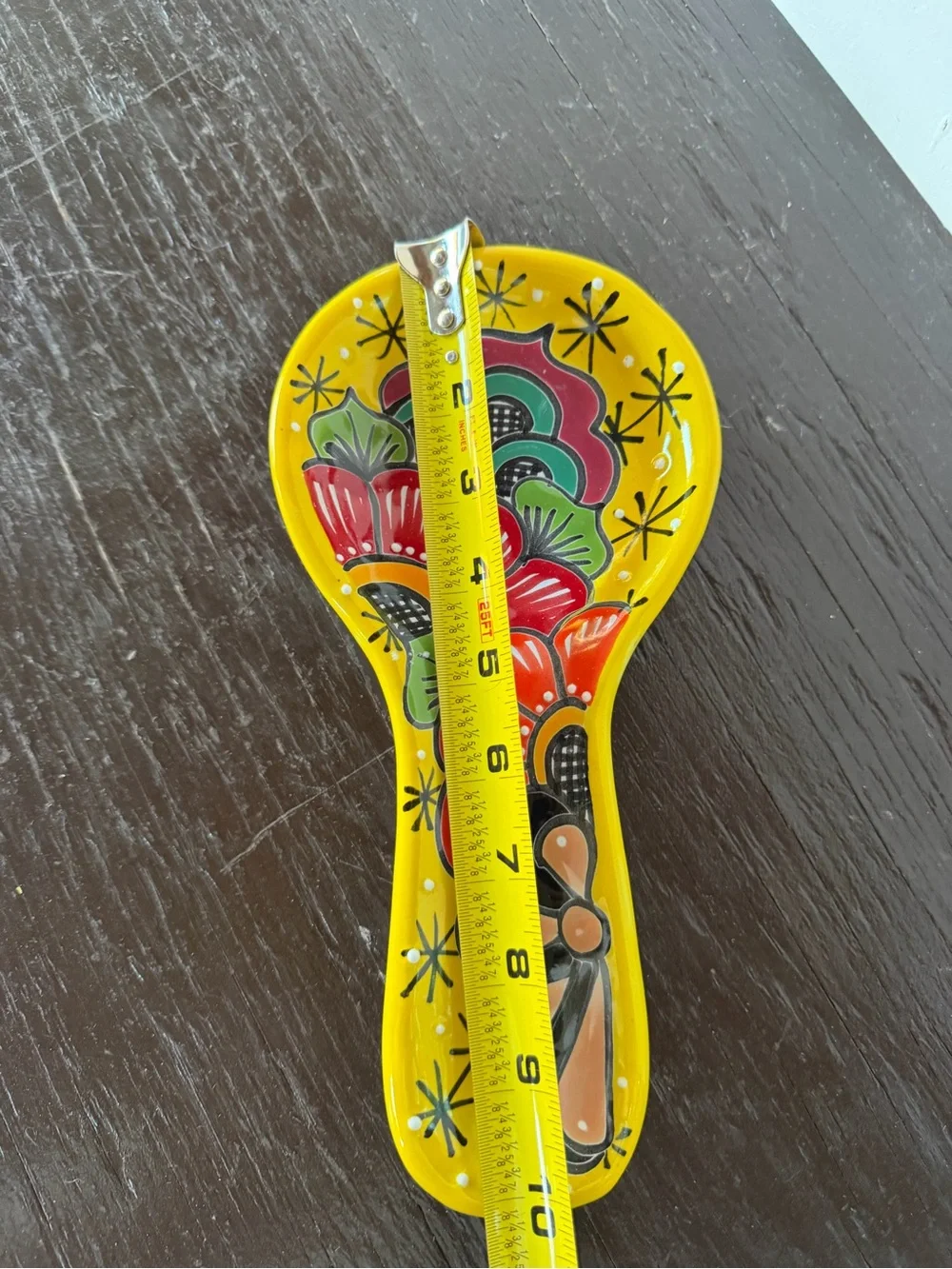 Yellow Talavera Floral Spoon Rest
